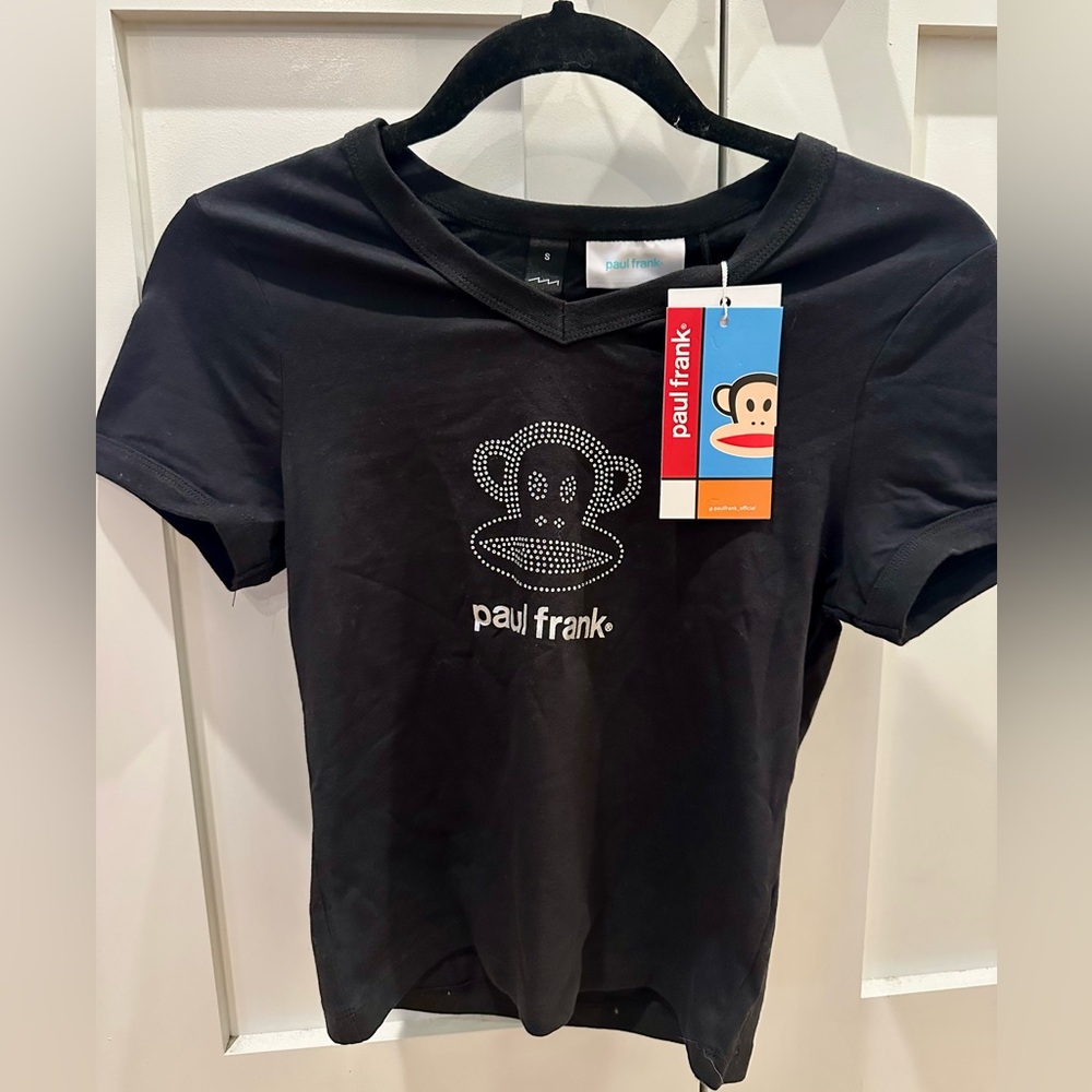 Paul Frank Black Tee with Rhinestone Detail
